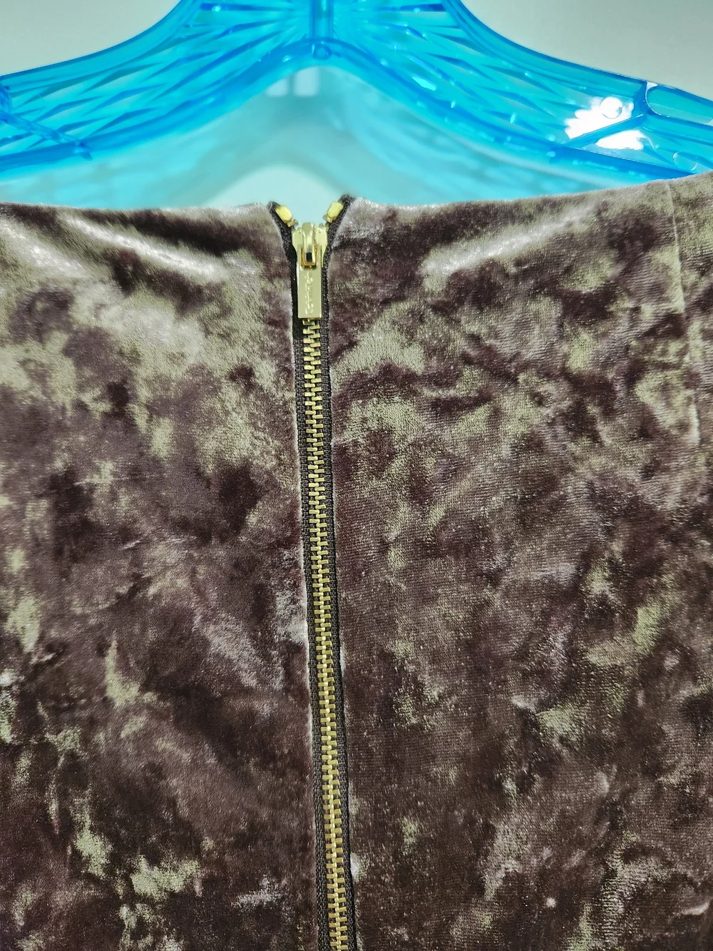 Calvin Klein Crushed Velvet Midi Dress in Olive Green Nwt